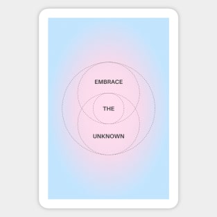 Embrace the Unknown Modern Geometric Aesthetic Pink and Blue Gradient Aura Sticker